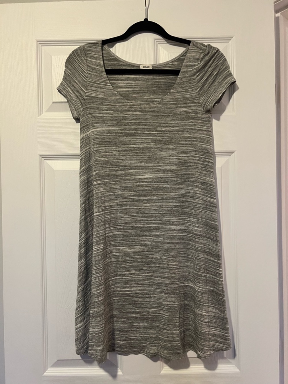 Garage Casual Gray Heathered Scoop Neck Dress